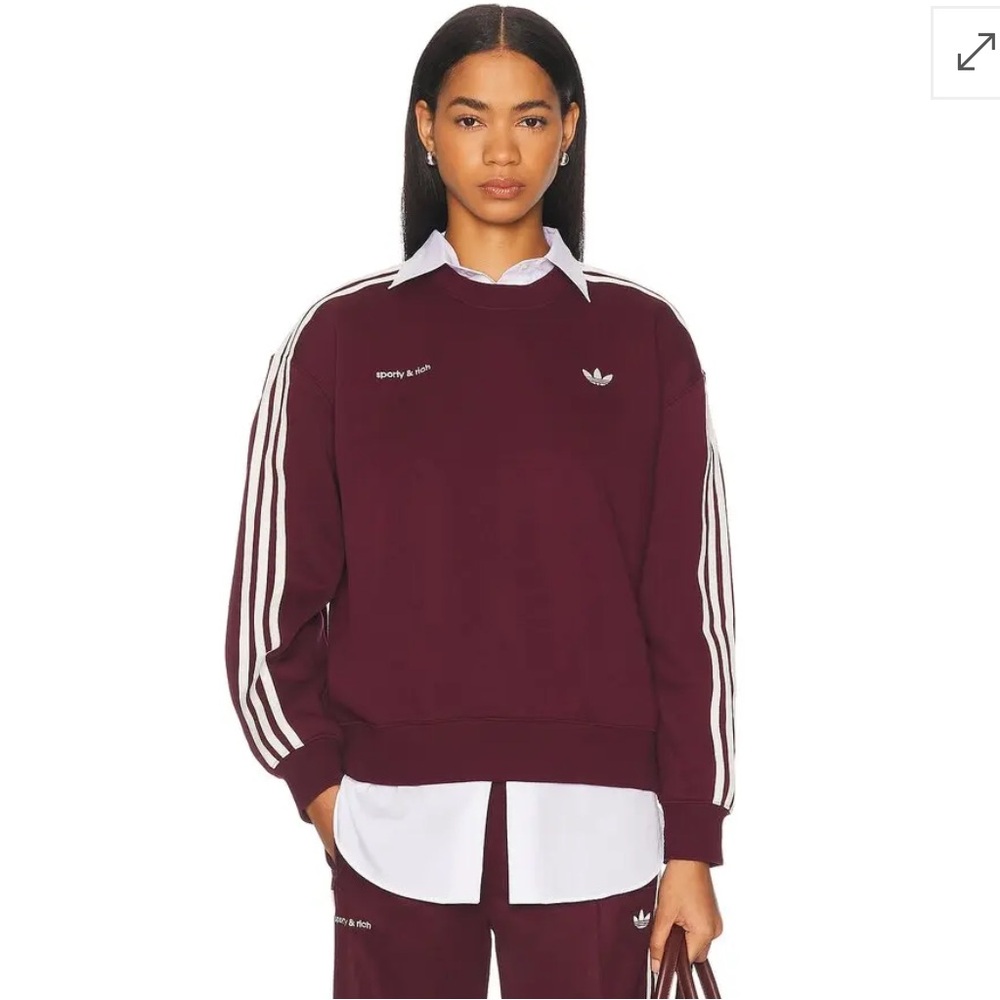 Sporty & Rich x Adidas Track crewneck in Merlot